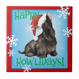 Happy Howlidays Scottish Terrier Tile