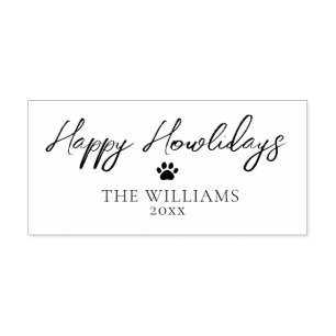Happy Howlidays Script Personalised Christmas Self-inking Stamp