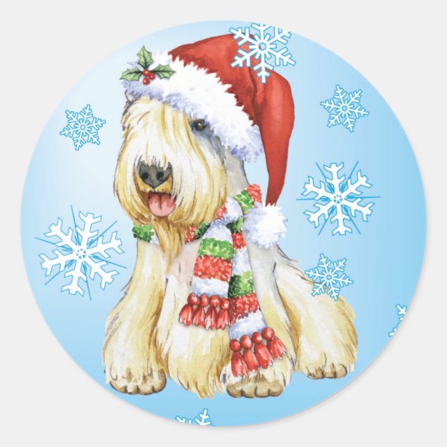 Happy Howlidays Sealyham Terrier Classic Round Sticker (Front)