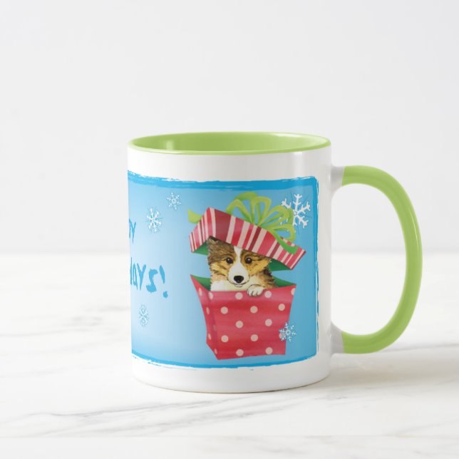 Happy Howlidays Sheltie Mug (Right)