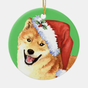 Happy Howlidays Shiba Inu Ceramic Tree Decoration