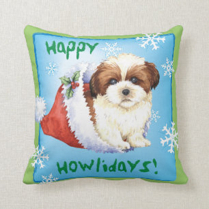Happy Howlidays Shih Tzu Cushion