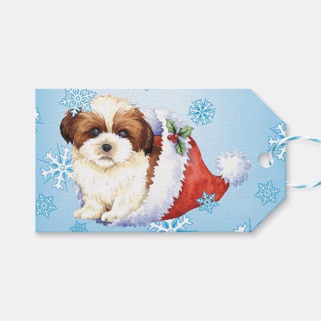 Happy Howlidays Shih Tzu Gift Tags (Front (Horizontal))