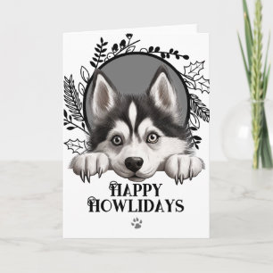 Happy Howlidays Siberian Husky Dog Christmas Holiday Card