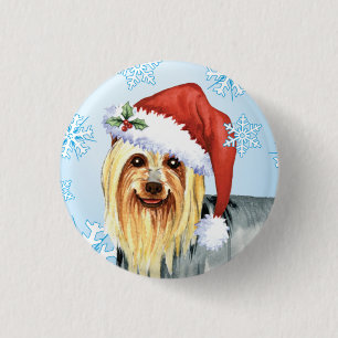 Happy Howlidays Silky Terrier 3 Cm Round Badge