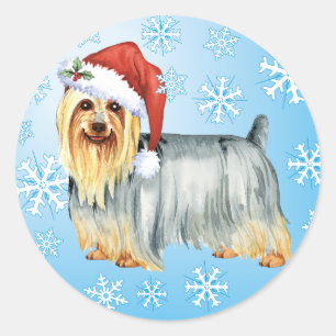 Happy Howlidays Silky Terrier Classic Round Sticker