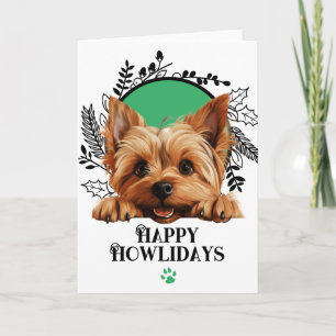 Happy Howlidays Silky Terrier Dog Christmas Holiday Card
