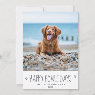 Happy Howlidays Simple Cute Pet Dog Photo Holiday Card