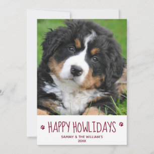 Happy Howlidays Simple Cute Pet Dog Photo Holiday Card