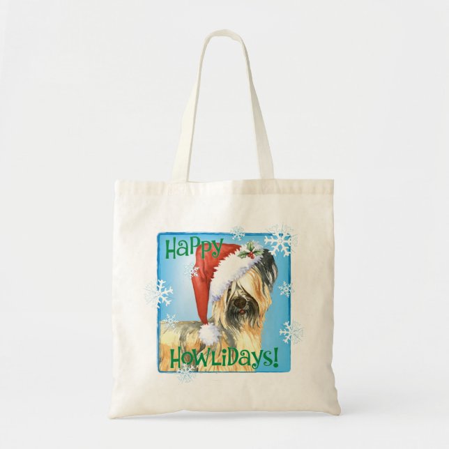 Happy Howlidays Skye Terrier Tote Bag (Front)
