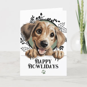 Happy Howlidays Sloughi Dog Christmas Holiday Card