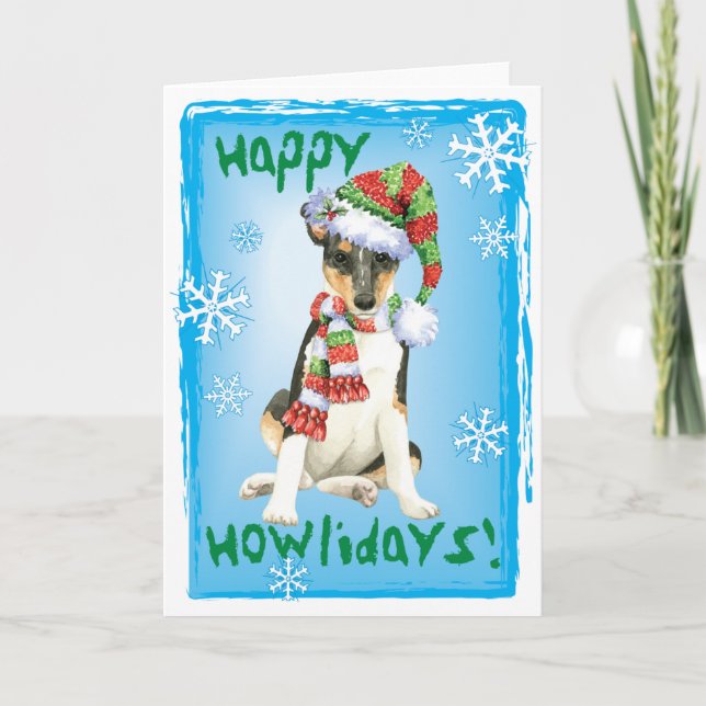 Happy Howlidays Smooth Collie Holiday Card (Front)