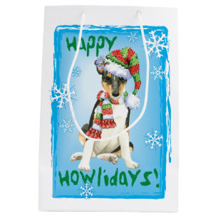 Happy Howlidays Smooth Collie Medium Gift Bag