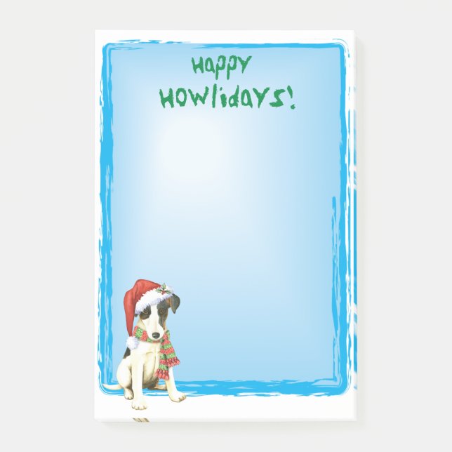 Happy Howlidays Smooth Fox Terrier Post-it Notes (Front)
