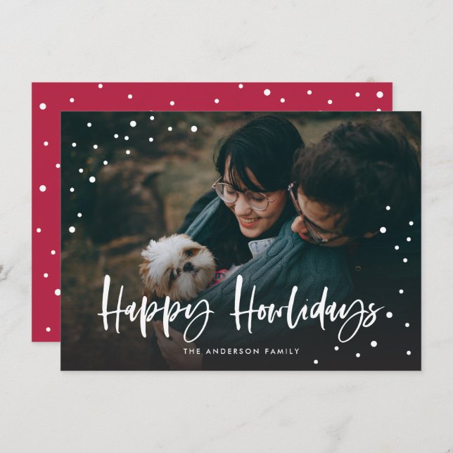 Happy Howlidays Snow Dots Dog | Pet (Front/Back)