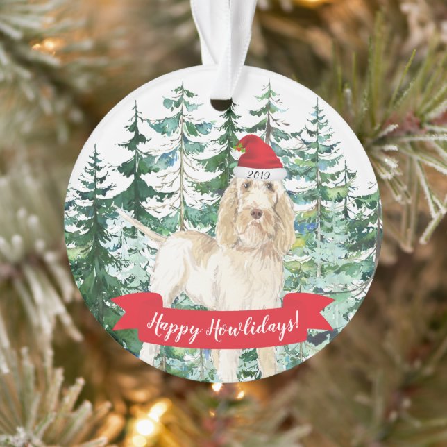 Happy Howlidays Spinone Italiano Dog Christmas Ornament (Tree)