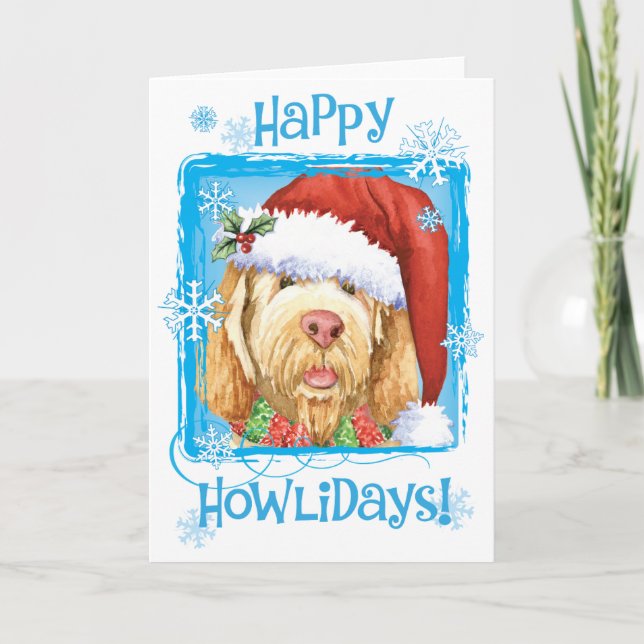Happy Howlidays Spinone Italiano Holiday Card (Front)