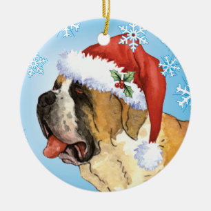 Happy Howlidays St. Bernard Ceramic Tree Decoration