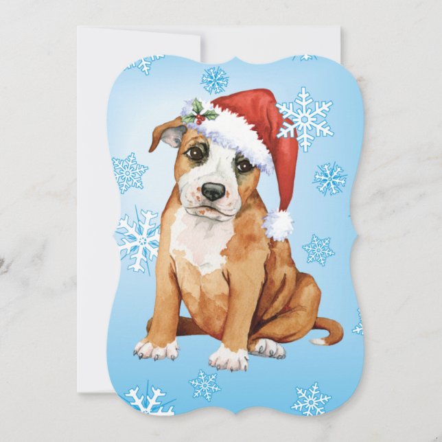 Happy Howlidays Staffordshire Bull Terrier Holiday Card (Front)