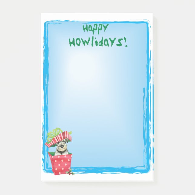 Happy Howlidays Standard Schnauzer Post-it Notes (Front)