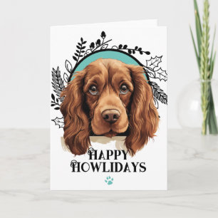 Happy Howlidays Sussex Spaniel Dog Christmas Holiday Card