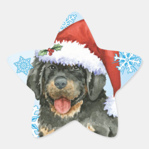 Happy Howlidays Tibetan Mastiff Star Sticker