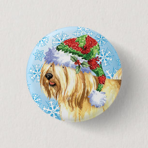 Happy Howlidays Tibetan Terrier 3 Cm Round Badge