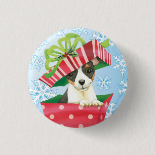 Happy Howlidays Toy Fox Terrier 3 Cm Round Badge