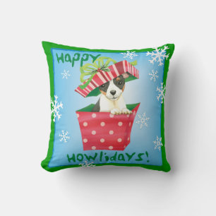 Happy Howlidays Toy Fox Terrier Cushion