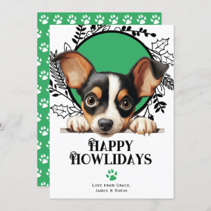 Happy Howlidays Toy Fox Terrier Dog Christmas Holiday Card