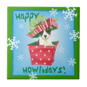 Happy Howlidays Toy Fox Terrier Tile