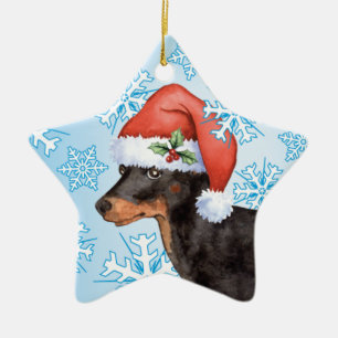 Happy Howlidays Toy Manchester Terrier Ceramic Tree Decoration