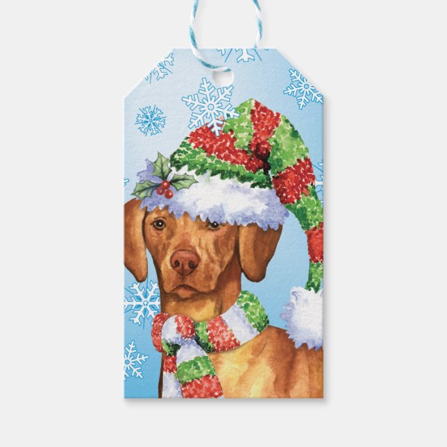 Happy Howlidays Vizsla Gift Tags (Front)