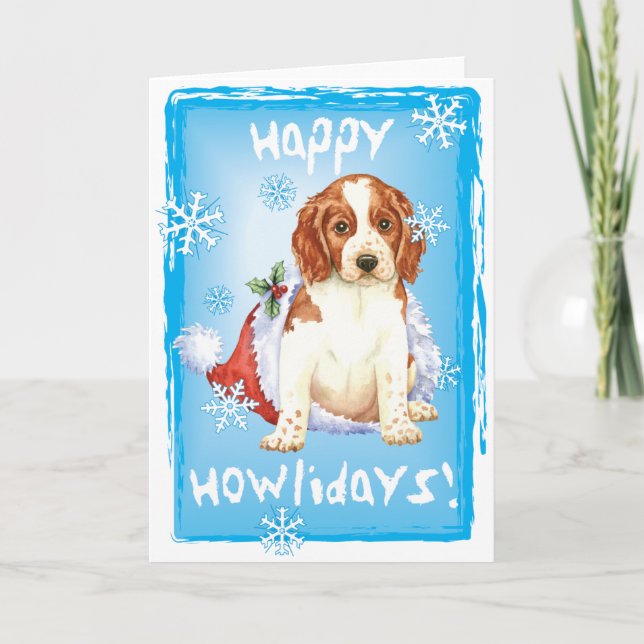 Happy Howlidays Welshie Holiday Card (Front)