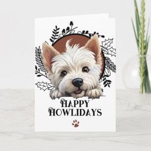 Happy Howlidays West highland Terrier Christmas Holiday Card