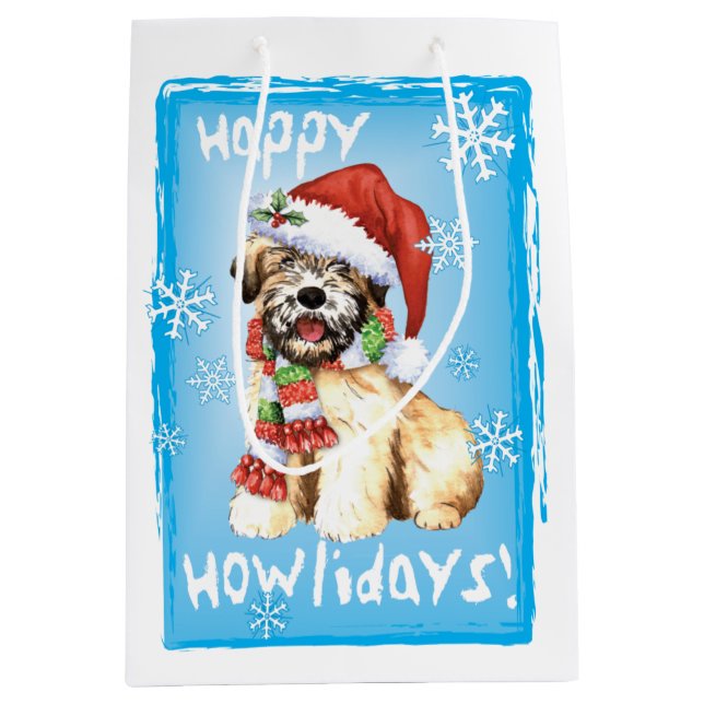 Happy Howlidays Wheaten Medium Gift Bag (Front)