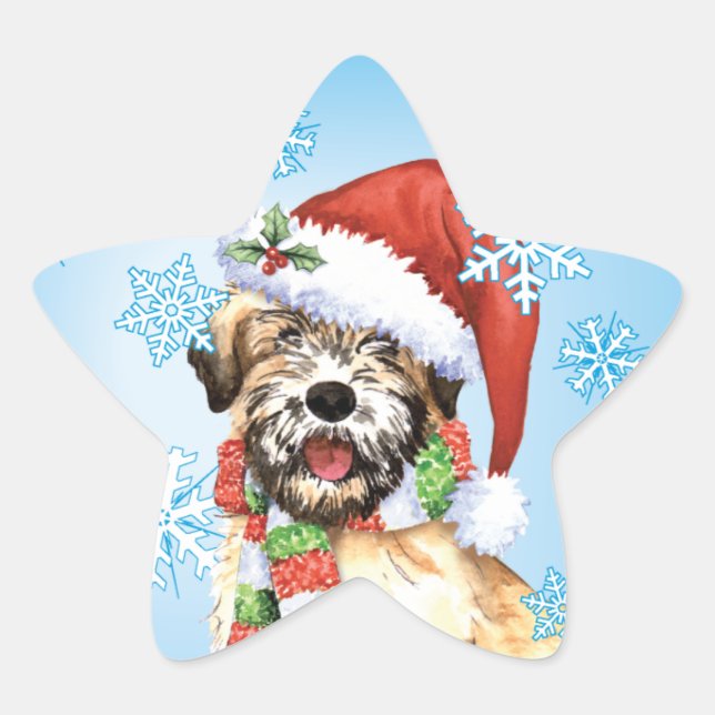Happy Howlidays Wheaten Star Sticker (Front)