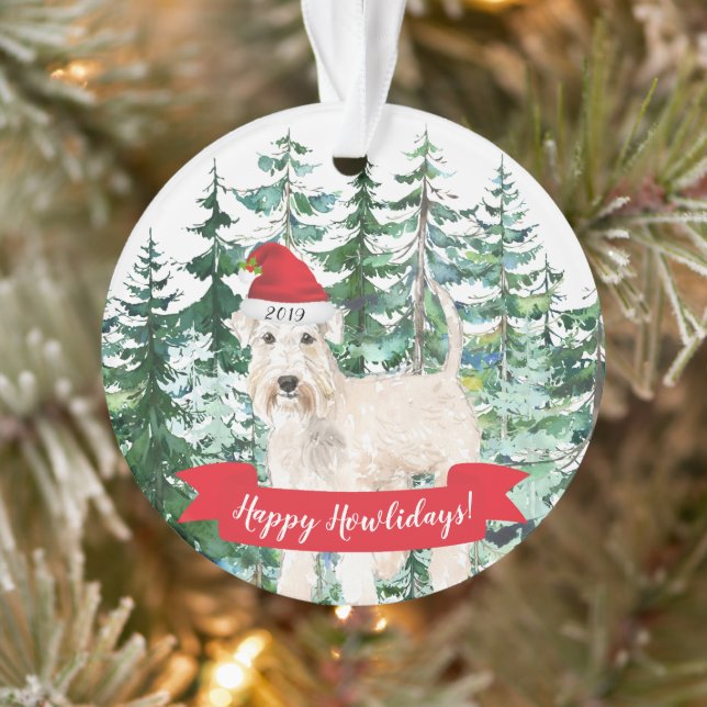 Happy Howlidays Wheaten Terrier Dog Christmas Ornament (Tree)