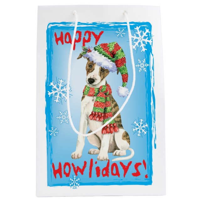 Happy Howlidays Whippet Medium Gift Bag (Front)