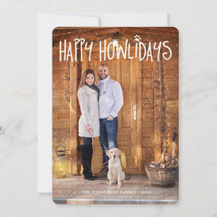 Happy Howlidays Winter White Dog Photo Card
