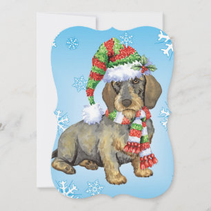 Happy Howlidays Wirehaired Dachshund Holiday Card