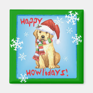 Happy Howlidays Yellow Lab Magnet