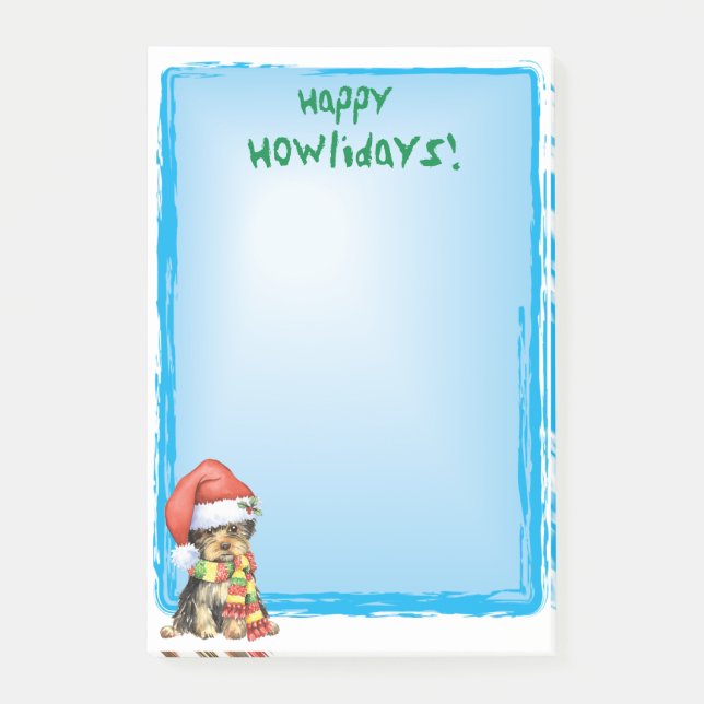 Happy Howlidays Yorkie Post-it Notes (Front)