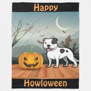 Happy Howloween Staffordshire Bull Terrier Fleece Blanket