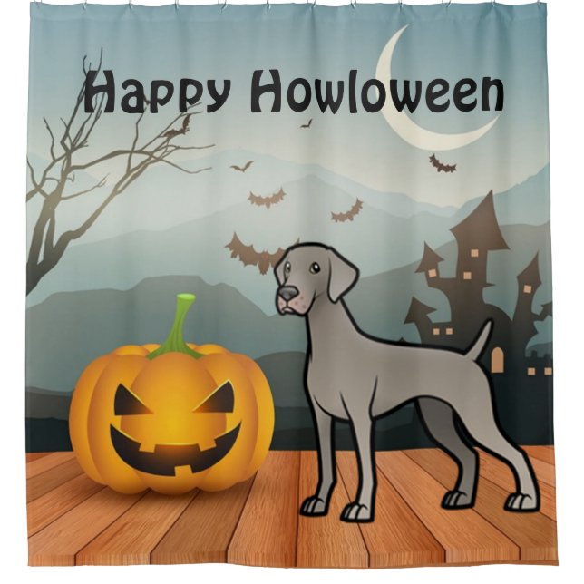 Happy Howloween Weimaraner Shower Curtain (Front)