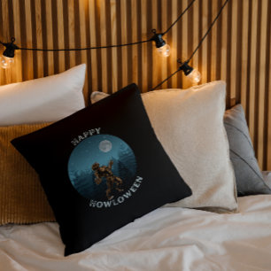 HAPPY HOWLOWEEN werewolf howling halloween Cushion