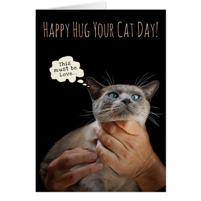 Happy Hug Your Cat Day (customisable) card (Front)