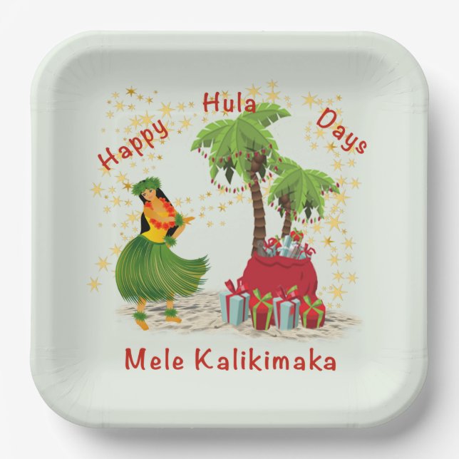Happy Hula Days 2 Paper Plate (Front)