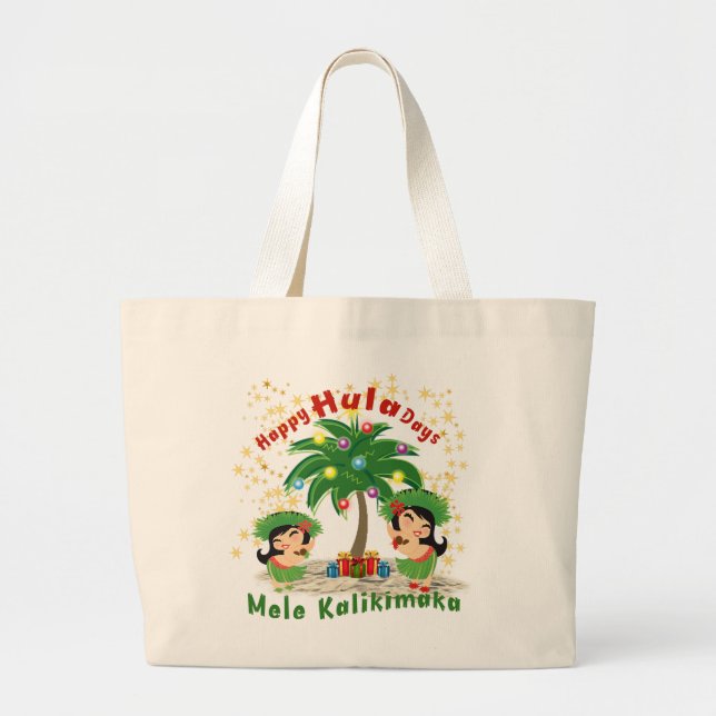 Happy Hula Days 3 Large Tote (Front)