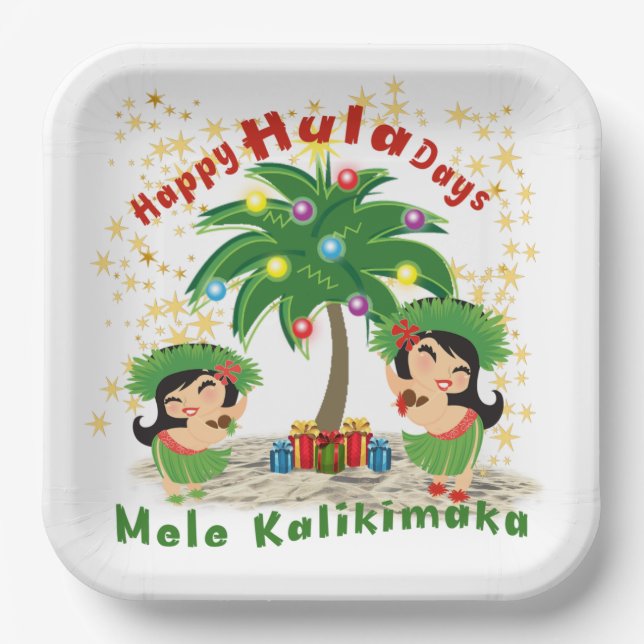 Happy Hula Days 3 Paper Plate (Front)